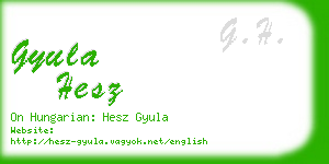 gyula hesz business card